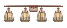 Innovations Lighting 916-4W-AC-G146 - Chatham - 4 Light - 36 inch - Antique Copper - Bath Vanity Light