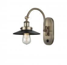 Innovations Lighting 918-1W-AB-M6-LED - Railroad - 1 Light - 8 inch - Antique Brass - Adjustable Swing Arm
