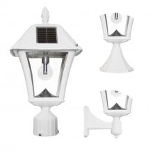 Gama Sonic 105B233 - Baytown II Bulb Solar Light with GS Light Bulb- Wall/Pier/3" Fitter Mounts -White