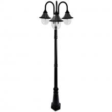 Gama Sonic 123BM50003 - Orion Triple Head Lamp Post - Black