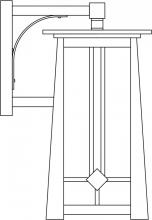 Arroyo Craftsman ABB-9RM-S - 9" Aberdeen wall mount
