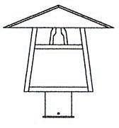 Arroyo Craftsman CP-12BGW-AB - 12" carmel post mount with bungalow overlay