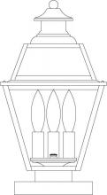 Arroyo Craftsman INC-8GRCS-AB - 8" inverness column mount with glass roof