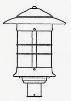 Arroyo Craftsman NP-14GW-AB - 14" newport post mount fixture