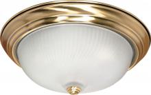 Nuvo 60/239 - 3-Light Flush Mount Ceiling Light Fixture in Antique Brass Finish with Frosted Swirl Glass