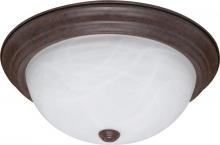 Nuvo 60/2627 - 3-Light Flush Mount Ceiling Light in Old Bronze Finish with Alabaster Glass and (3) 13W GU24 Lamps