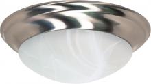 Nuvo 60/3203 - 3-Light Twist & Lock Dome Large Flush Mount Ceiling Light in Brushed Nickel Finish with Alabaster