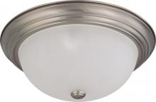 Nuvo 60/3313 - 3-Light Large Flush Mount Ceiling Light in Brushed Nickel Finish with Frosted White Glass and (3)