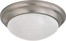 Nuvo 60/3315 - 2-Light Twist & Lock Dome Medium Flush Mount Ceiling Light in Brushed Nickel Finish with Frosted
