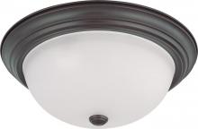 Nuvo 60/3337 - 3-Light 15" Flush Mount Ceiling Light in Mahogany Bronze Finish with Frosted White Glass and (3)
