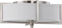 Nuvo 60/4348 - 2-Light Small Flush Mount Ceiling Light Fixture in Brushed Nickel Finish with Slate Gray