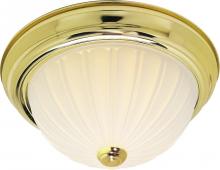 Nuvo 60/442 - 3-Light 15" Dome Flush Mount Ceiling Light in Polished Brass Finish with Frosted Melon Glass and