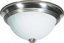 Nuvo 60/448 - 3-Light 15" Dome Flush Mount Ceiling Light in Brushed Nickel Finish with Frosted Melon Glass and