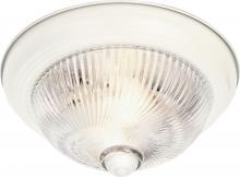 Nuvo SF76/029 - 3 Light - 15" - Flush Mount - Clear Ribbed Swirl Glass