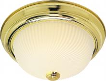 Nuvo SF76/097 - 3 Light - 15" - Flush Mount - Frosted Ribbed Swirl Glass