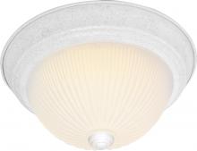 Nuvo SF76/135 - 3 Light - 15" Flush with Frosted Ribbed - Textured White Finish