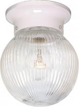 Nuvo SF76/259 - 1 Light - 8" - Ceiling Fixture - Clear Ribbed Ball