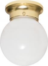 Nuvo SF77/109 - 1 Light - 8" Flush with White Glass - Polished Brass Finish