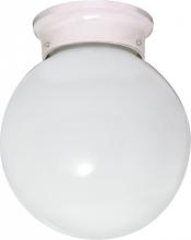 Nuvo SF77/947 - 1 Light - 6" Flush with White Glass - White Finish