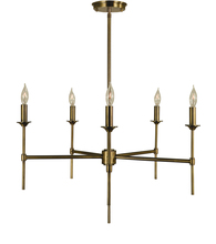 Framburg 4695 AB - 5-Light Antique Brass Chandler Chandelier