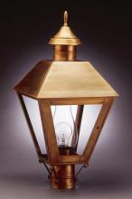 Northeast Lantern 1113-AB-LT3-CLR - Post Antique Brass 3 Candelabra Sockets Clear Glass