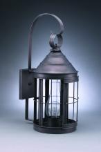 Northeast Lantern 3337-AB-LT2-CLR-OB - Cone Top Wall With Top Scroll Antique Brass 2 Candelabra Clear Glass Open Bottom