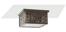 Northeast Lantern 4404W-AB-MED2-SMG - Weave Medium Flush Antique Brass 2 Medium Base Sockets