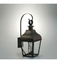 Northeast Lantern 7637-AB-LT2-CLR - Curved Top Wall With Top Scroll Antique Brass 2 Candelabra Sockets Clear Glass