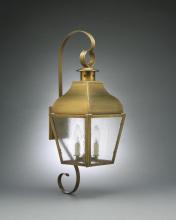 Northeast Lantern 7638-AB-LT2-CLR - Curved Top Wall With Top & Bottom Scroll Antique Brass 2 Candelabra Sockets Clear Glass