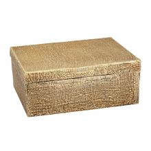 ELK Home H0807-10662 - Square Linen Texture Box - Large Brass