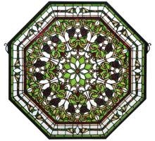 Meyda White 107223 - 25"W X 25"H Floral Stained Glass Window