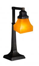 Meyda White 130167 - 20" High Bungalow Frosted Amber Desk Lamp