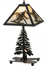 Meyda White 150136 - 22"H Alpine W/Lighted Base Table Lamp
