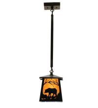 Meyda White 15742 - 7"Sq Bear at Dawn Mini Pendant