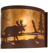 Meyda White 200323 - 15" Wide Moose at Lake Wall Sconce