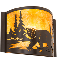 Meyda White 211022 - 12" Wide Bear at Lake Wall Sconce