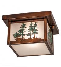 Meyda White 212361 - 10" Square Hyde Park Tall Pines Flushmount