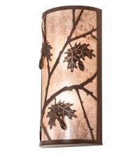 Meyda White 221124 - 10" Wide Oak Leaf & Acorn Wall Sconce