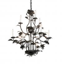 Meyda White 232381 - 36" Wide Oak Leaf 9 Light Chandelier