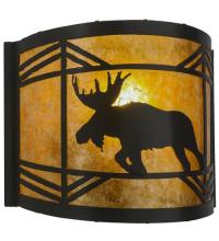 Meyda White 23822 - 12"W Lone Moose Wall Sconce