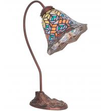 Meyda White 247790 - 18" High Tiffany Peacock Feather Desk Lamp