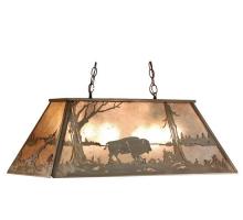 Meyda White 50019 - 48" Long Buffalo at Lake Oblong Pendant