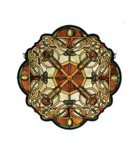 Meyda White 71235 - 25"W X 25"H Galway Medallion Stained Glass Window