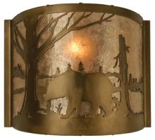 Meyda White 73308 - 10"W Bear at Lake Wall Sconce