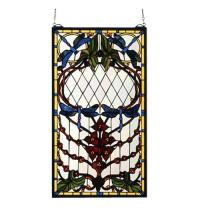 Meyda White 77734 - 14"W X 25"H Dragonfly Allure Stained Glass Window